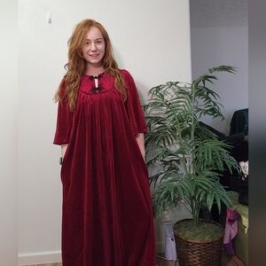Vintage Tom Bezduda Red Velvet Nightgown